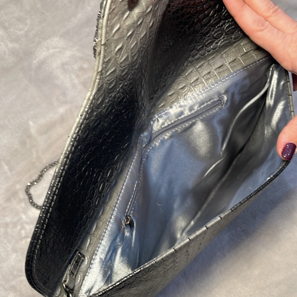 Skull clutch purse dark grey/grey - Picture 7 of 11